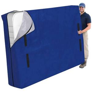 lot 28 image: Cosy Family Mattress Bags for Moving with 8 Handles - 170GSM Extra-Thick Mattress Bag for Moving Supplies - Reusable Mattress Cover Protector Storage with Zipper - Queen Size - Blue - Retail $18