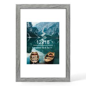 lot 34 image: Hongkee 12x18 Picture Frame, Rustic Grey Wood Style, Wall Mounting - Retail $28