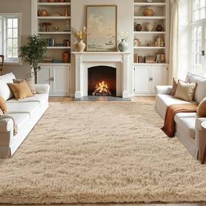lot 35 image: LEDODO Fluffy Area Rugs for Bedroom - Soft Plush Shag Rug for Living Room Nursery Kids Room - Non Slip Fuzzy Shaggy Floor Carpets for Girls Boys Play Room Dorm Decor (Beige, 5 x 7) - Retail $40