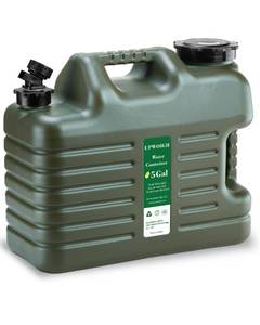 lot 40 image: UPWOIGH 5 Gallon Camping Water Jug with Spigot, Military Green, 1 Pack - Retail $40