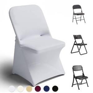 lot 44 image: Trlyc White Spandex Chair Covers 100 Pcs for Wedding Party - Retail $113