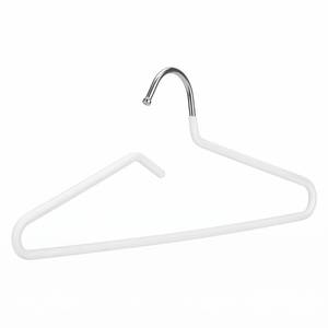lot 65 image: Leumoi 1 Pack Short Neck Hangers Non-slip Metal Hangers for Clothes, White - Retail $8