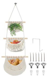 lot 96 image: Hanging Baskets for Organizing, 3 Tier Detachable Wall Fruit Basket,3 Sizes - Retail $21