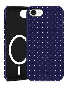 lot 112 image: Jusy Magnetic Polka Dot Case for iPhone 78SE,Navy Blue - Retail $17