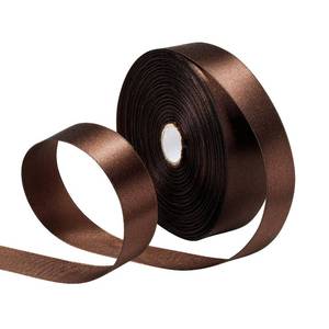lot 129 image: SDZMDL Brown Satin Ribbon for Gift Wrapping, 1 inch x 50 Yards Ribbon for Halloween Christmas Bows Making & Floral Bouquets. - Retail $8