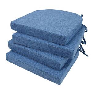 lot 204 image: YUNLUYE D-Shaped Chair Cushions, 2 Thick Dining Chair Pads Machine-Washable, Seat Cushions for Chair 16 x 16, Set of 4 chairpad-Dblue - Retail $42