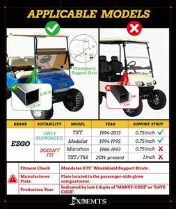 lot 205 image: EXOEMTS Golf Cart Windshield for EZGO TXTMedalist 1994-2013, 5MM Thick PC - Retail $120