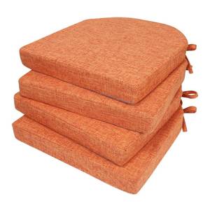 lot 2974 image: YUNLUYE D-Shaped Chair Cushions, 2 Thick Dining Chair Pads Machine-Washable, Seat Cushions for Chair 16 x 16, Set of 4 chairpad-Orange - Retail $42