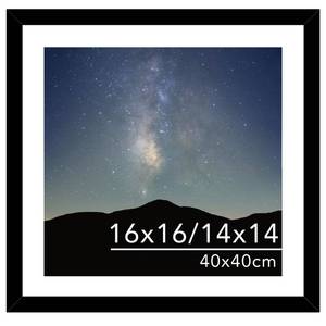 lot 2997 image: JCJMY 16x16 Picture Frame Black with 14x14 Mat for 40 x 40cm Diamond Art Painting, Display Photo 14x14 with Mat or 16 x 16 Without Mat, Wall Hanging Large Frame with Plexiglass, Black - Retail $30