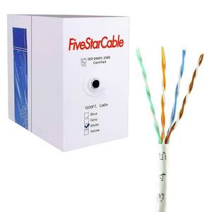 lot 3002 image: FiveStarCable Cat5e 1000 Ft 24AWG UTP 4 Twisted Pair Ethernet Router LAN Cable Wire Pull Box - White Color - Retail $69