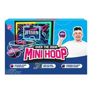 lot 2142 image: BucketSquad Jesser Hoop, Electronic over the Door Mini Digital Basketball Hoop Set with LED Lights