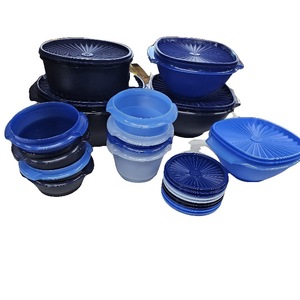 lot 2145 image: Tupperware Heritage 34 Pieces Vintage Blue Set. Plastic Food Storage Containers with Secure Lids, BPA Free Materials, & Dishwasher-Safe for Kitchen Storage or Meal Prep