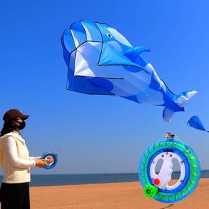 lot 2156 image: 83 Huge 3D Orcas Kites for Adults & Kids with 8 Dia Kite Reel and Tail