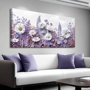 lot 2163 image: QIYILEXWART Canvas Wall Art For Living Room Wall Decor For Bedroom Office Wall Decoration Daisy Fern Landscape Painting Farmhouse Pictures Artwork Room Aesthetic Home Decor 20x40 In