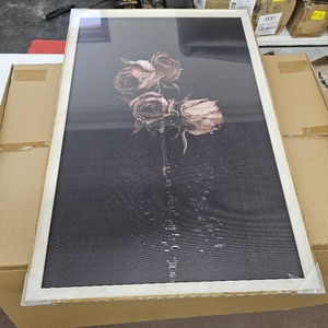 lot 2176 image: Wall Art, Retro Dark Dried Rose Paintings, Floral Canvas Prints Artwork with Antique Frame, Victorian Wall Picture Decor for Room Gallery Living Room 24x36