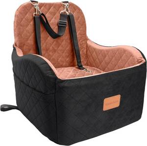 lot 2188 image: Lealchum Dog Booster Car Seat for SM Dogs Up to 35lbs,Soft 6in Elevated Cushion,Fits in FrontBack Seat,Fully Detachable and Washable,2 Storage Pockets & 3 Straps,Easy to Install (BlackBrown,Medium)