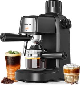 lot 3200 image: KEENSTAR 3.5Bar Espresso Machine 800W, Compact 4-Cup Espresso Maker Preheat