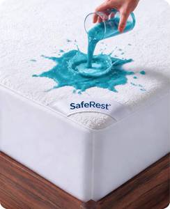 lot 3208 image: SafeRest Waterproof King Size Mattress Protector