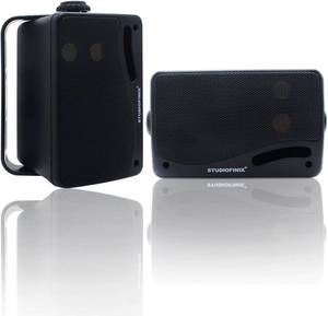 lot 3211 image: STUDIOFINIX Passive Outdoor Speakers Wired Waterproof -3.5 Inch 3 Way 200W Surface Marine & Wall Mount Speakers, Ideal for Home, Boat, Poolside, Patio, Indoor Outdoor Use Black