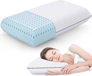 lot 3252 image: CushyOasis Memory Foam Pillows for Sleeping, Firm Bed Pillow, Standard Size 2-Pack
