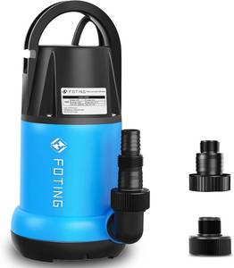 lot 3254 image: FOTING 1HP Sump Pump 4600GPH CleanDirty Submersible Water Pump