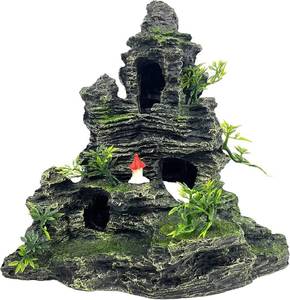 lot 3257 image: Aquarium Decorations Large and Tall Fish Tank Rock Cave - Red Tower