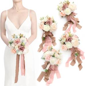 lot 3267 image: $108 Lings moment 6-Pack Dusty Rose Bridesmaid Bouquets 7-inch