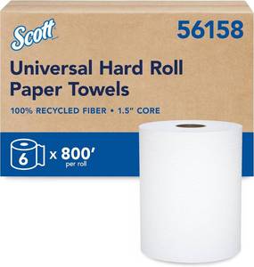lot 3285 image: Scott Professional Hard Roll Paper Towels, Bulk, 6 Rolls x 800 (56158)