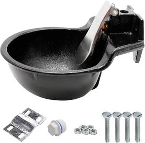 lot 3297 image: MDEOOSKY Extra Large Livestock Cast Iron Push-Paddle Automatic Horse Waterer with Accessories Livestock Water Trough 2.5L Heavy Duty Auto Drinking Metal Troughs for Horse Cattle Goat Pig Capacity - USED, NO HARDWARE INCLUDED