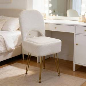 lot 3317 image: Vanity Chair with Storage and Folding Back