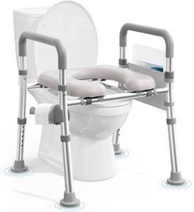lot 3330 image: soundfuse Heavy Duty Raised Toilet Seat with Handles for Senior, 400 lbs