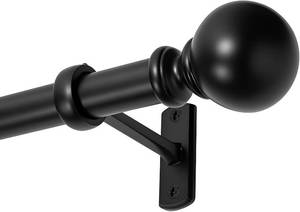 lot 3332 image: 1 Inch Adjustable Heavy Duty Curtain Rod - Extra Long 30-240 Inches for Windows, Room Dividers, IndoorOutdoor Use - Matte Black, Durable & Stylish Design