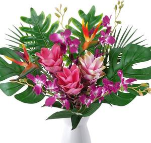 lot 3353 image: 15PCS Tropical Flowers Artificial, Summer Bouquet Set, Hawaiian Flowers
