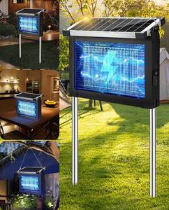 lot 3356 image: Solar Bug Zapper 4500V, Waterproof Mosquito Zapper Fly Traps Outdoor Patio