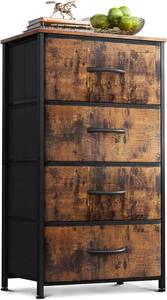 lot 3357 image: AODK Small Dresser for Bedroom with 4 Storage Drawers, Vintage