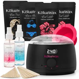 lot 3367 image: KoluaWax Waxing Kit Hair Removal For Men & Women Beginner Friendly - Black