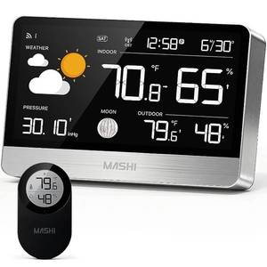 lot 3375 image: MASHI Weather Station Wireless Indoor Outdoor Thermometer with 8.8 Display