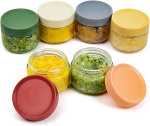 lot 3383 image: EONJOE 2 oz Glass Dressing Containers With Lids, Sauce Jars for Lunch, 6pk