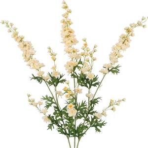 lot 3386 image: CITYES 3 Pcs Delphinium Artificial Flowers Bulk 35 Long Stem Silk Larkspur Flowers Artificial Snapdragon Flower Stems Champagne Faux Bouquets for Tall Vase Floral Arrangements Home Wedding Decor