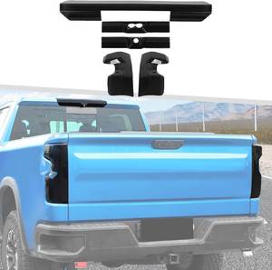 lot 3399 image: $102 Jimen Fit for Chevrolet Silverado 2022-2024, 5PCS Third Brake Light Trim & Tail Light Cover