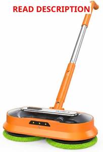 lot 3404 image: BLONEX Cordless Electric Mop, for Hardwood Tile Laminate Marble Floors, 280ml Water Tank, for Floor Cleaning Color is Black