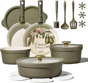 lot 3406 image: CAROTE Ceramic Cookware Sets, Nonstick Pots and Pans Set Non Toxic Missing Pieces