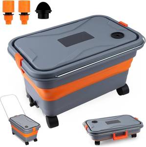 lot 3412 image: Collapsible Car Wash Bucket with Wheels,5.8 Gallon Car Washing Mop Bucket