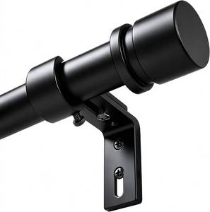 lot 3422 image: Byondeth Curtain Rods for Windows 16 to 144 Inches Adjustable Length 1 Inch Diameter Window Curtain Rod with Aluminium Finials, Black