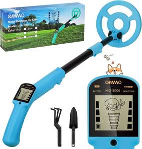 lot 3423 image: OMMO Kids Metal Detector, Adjustable 27.5-37.8 with LCD Display (Azure)