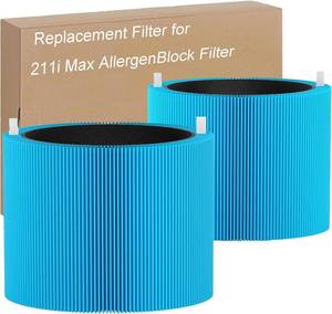 lot 3429 image: 211i Max AllergenBlock Replacement Filter Compatible with Blue Pure 211i Max Air Purifier, Premium Filter and Activated Carbon for Blue Pure 211i Max, Compare to part # F2MAX 2pack