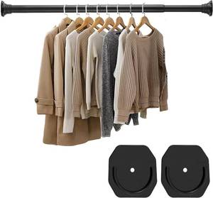 lot 3439 image: No Drilling Closet Rods for Hanging Clothes Adjustable 30-64 in
