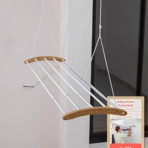 lot 4133 image: Ceiling Mounted Drying Racks for Laundry-Space-Saving Ceiling Clothes Drying Rack-Pulley Drying Rack-Wood, Metal, Ceiling Clothing Rack-Ceiling Mount Drying Rack-Clothes Drying Rack Ceiling Mounted