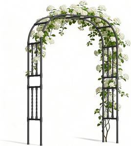 lot 4140 image: Square Tube Metal Garden Arbor Trellis,5.9x7.9FT