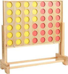 lot 6200 image: TWIDDLERS - Wooden Giant 4 in a Row Game Outdoor Indoor in 3 Height Levels (All Weather) with Carrying Bag, Life Size Four in a Row Wedding Yard Games for Kids Adults Family, Jumbo Connect Board Game